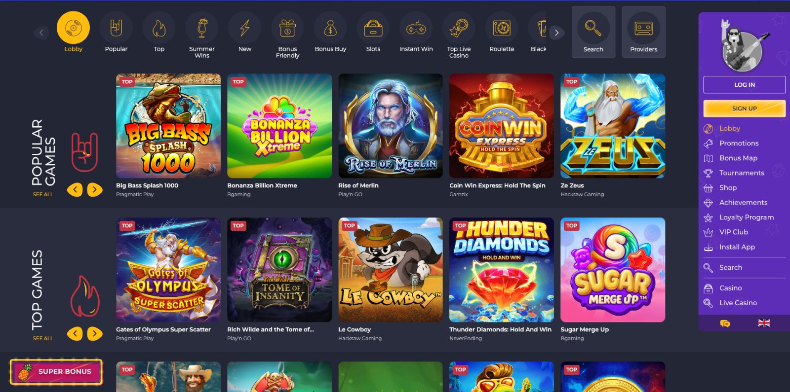 Rolling Slots Lobby